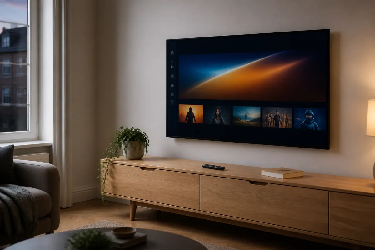 Living room TV ready for Cheetah IPTV setup